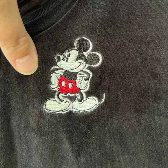 Mickey  Mouse Disney Velour Black Zip-up Hoodie Sweatshirt | Youth L - Picture 2 of 4